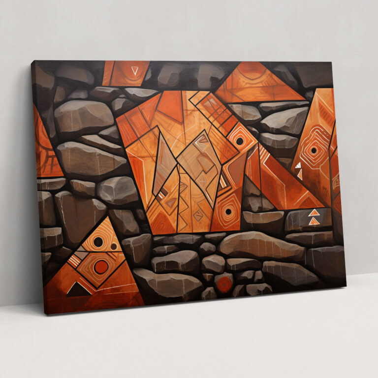 Mesolithic Wall Art - Abstract Geometric Rock Art Canvas Print - Mesolithic, Rock Art, Abstract, Wall Decoration