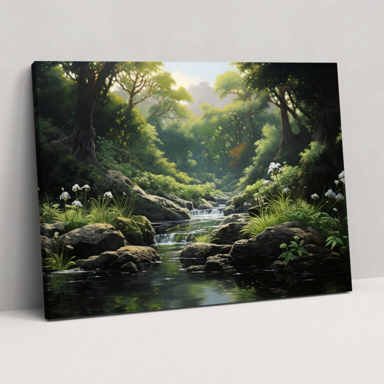 Mesolithic Wall Art - Serene Lake Landscape Canvas Print - Mesolithic, Canvas Wall Art, Canvas Print, Wall Decoration