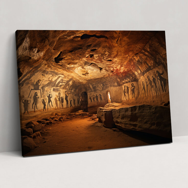 Mesolithic Canvas Print - Mystic Symbols Cave Art Wall Decoration - Mesolithic, Wall Art, Canvas Wall Art, Home Decoration