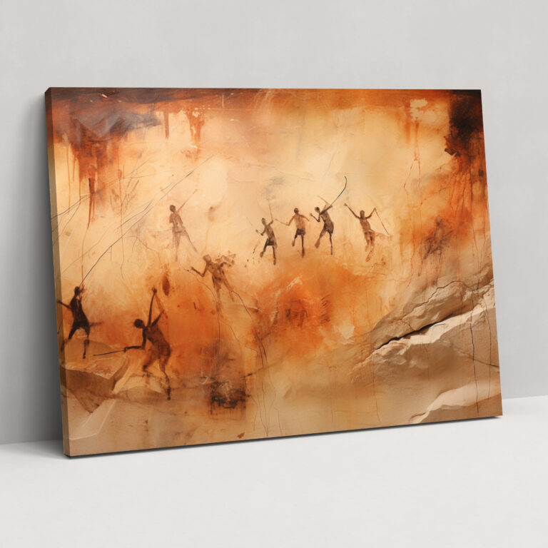 Mesolithic Wall Decoration - Abstract Cave Paintings - Mesolithic, Abstract Interpretation, Canvas Print, Mesolithic