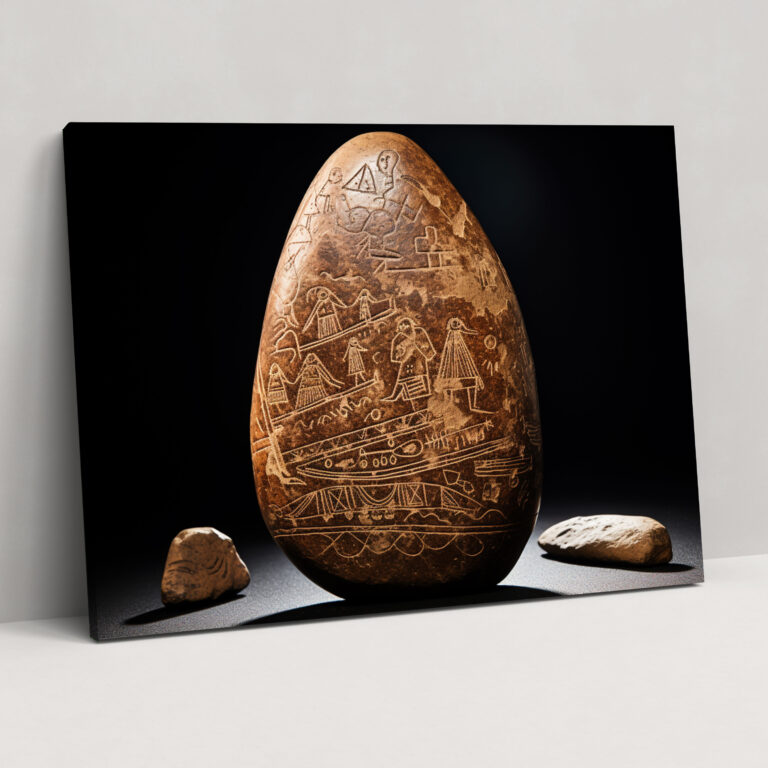 Mesolithic Canvas Print - Intricate Rock Engravings - Mesolithic, Intricate Details, Rich History, Ancient Rituals