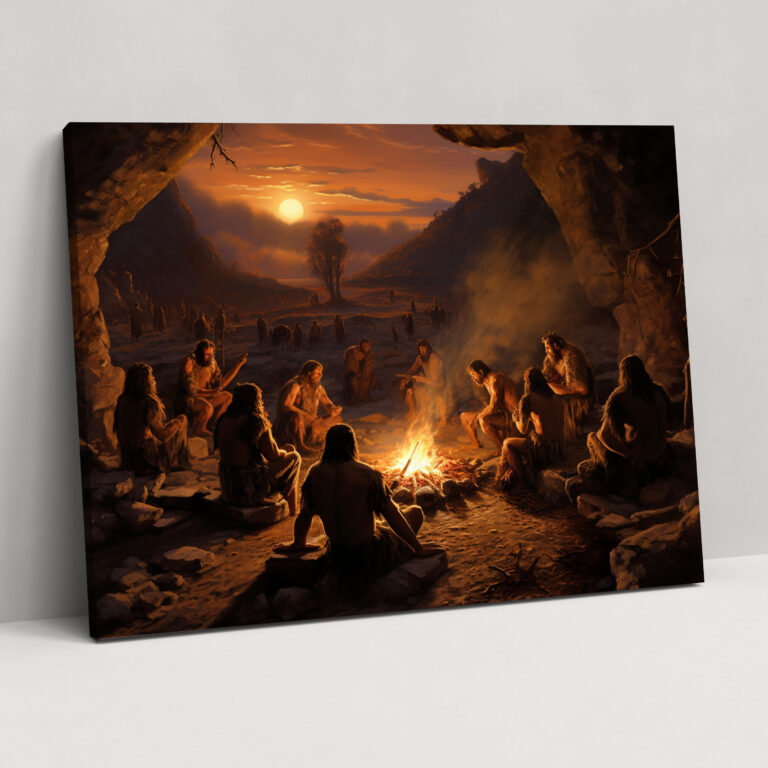 Mesolithic Wall Decoration - Cave Fire - Mesolithic, Warmth, Home Decoration, Flickering Flame
