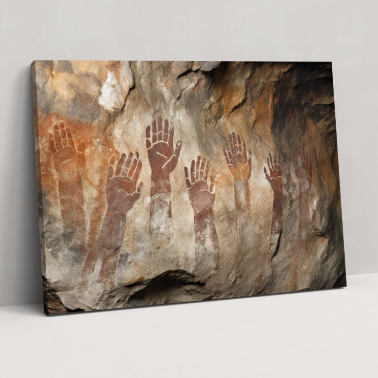 Paleolithic Handprint Wall Art - Mesolithic, Paleolithic Handprints, Canvas Print, Cave Walls