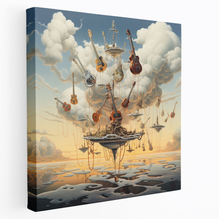 Metallica Canvas Print - Surreal Floating Instruments Wall Art - Metallica, Imagination, Wall Decoration, Metallica