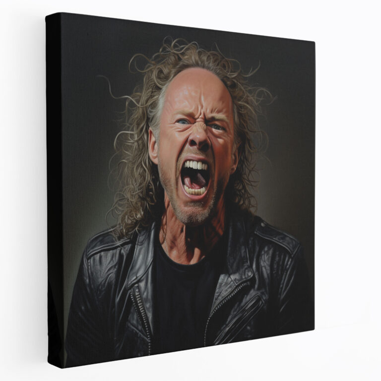 Metallica Lead Vocalist Photorealistic Canvas Print - Metallica, Metallica, Wall Art, Canvas Wall Art