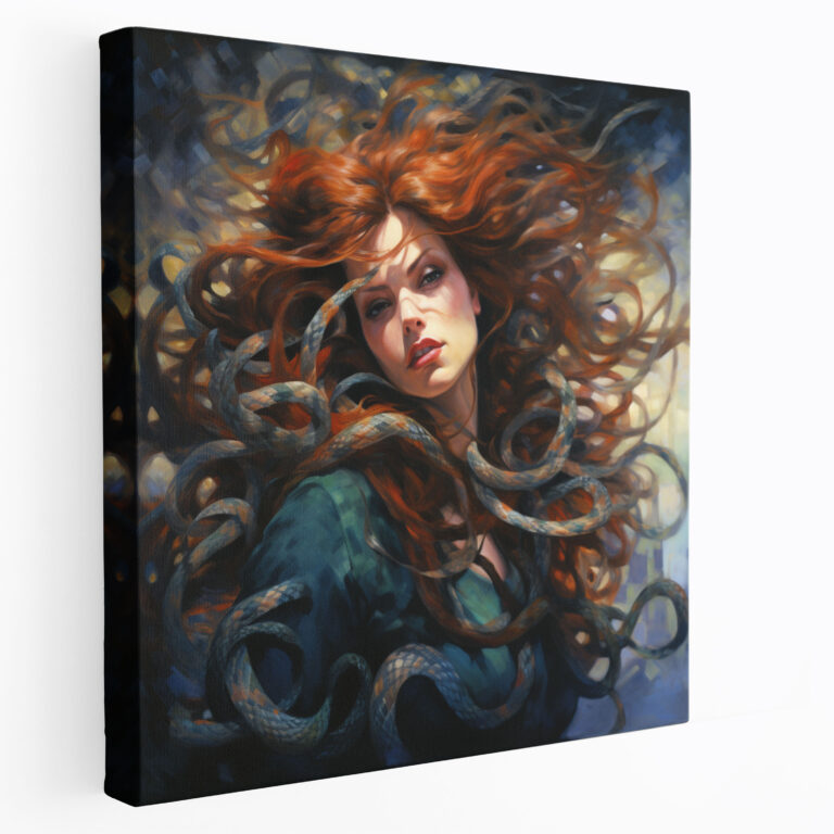 Medusa Impressionist Canvas Print - Medusa, Painting, Artistic Brilliance, Canvas Wall Art