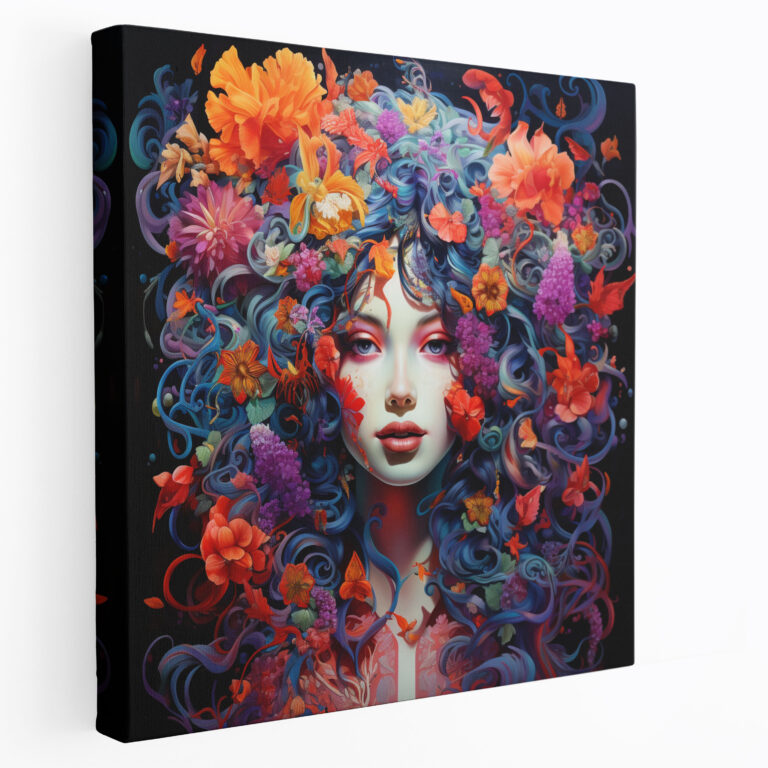 Medusa Floral Mixed Media Wall Art - Medusa, Wall Decoration, Floral Patterns, Wall Art