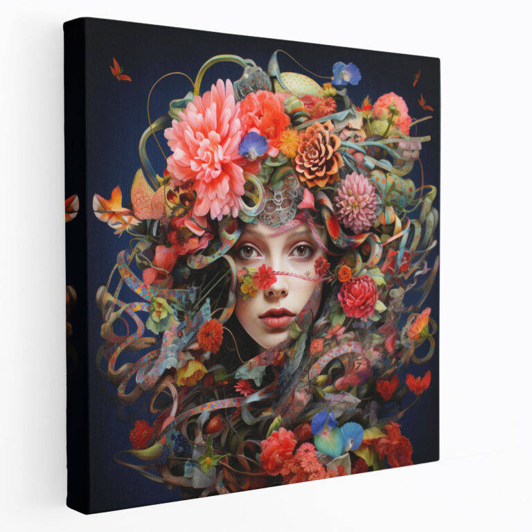 Medusa Floral Canvas Print - Medusa, Beauty, Allure, Striking Features
