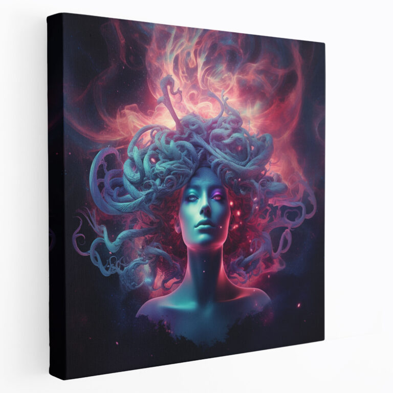 Medusa Wall Art - Medusa, Canvas, Cosmic Space, Home Decoration