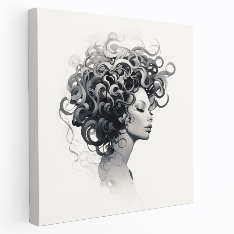 Medusa Wall Art - Medusa, Wall Decoration, Subtle Details, Black And White