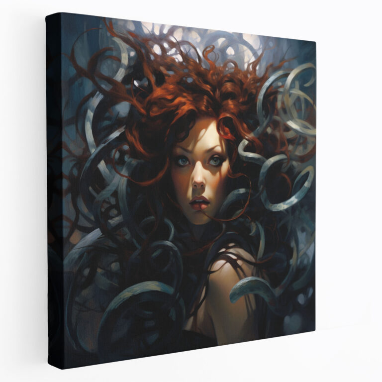 Medusa Realistic Canvas Print - Medusa, Wall Art, Oil Painting, Home Decoration
