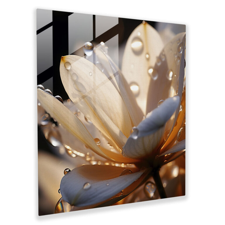 Dewy Magnolia Glass Print - Magnolia, Glass Print, Home Decoration, Magnolia
