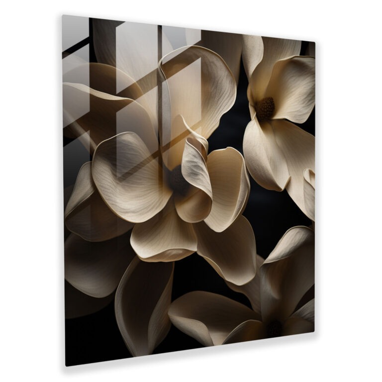 Magnolia Glass Print - Artistic Close-Up Wall Art - Magnolia, Glass Wall Art, Glass Art, Modern Art