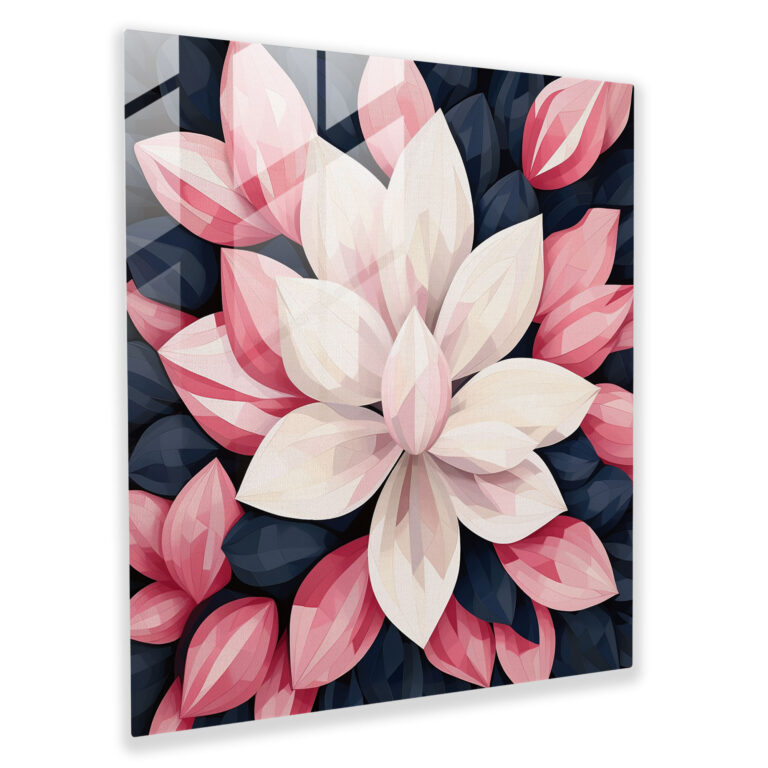Modern Magnolia Glass Print - Magnolia, Home Decoration, Glass Art, Wall Decoration