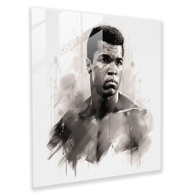 Muhammad Ali Glass Print - Muhammad Ali, Glass Art, Strength, Wall Decoration