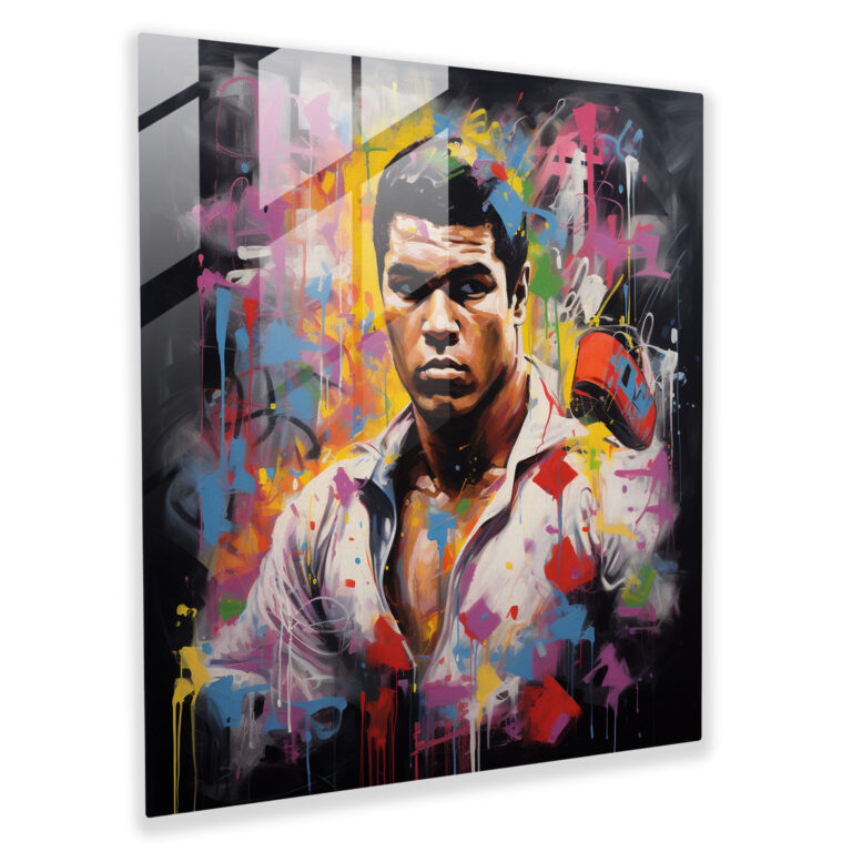 Muhammad Ali Glass Print - Muhammad Ali, Glass Wall Art, Urban Elements, Muhammad Ali