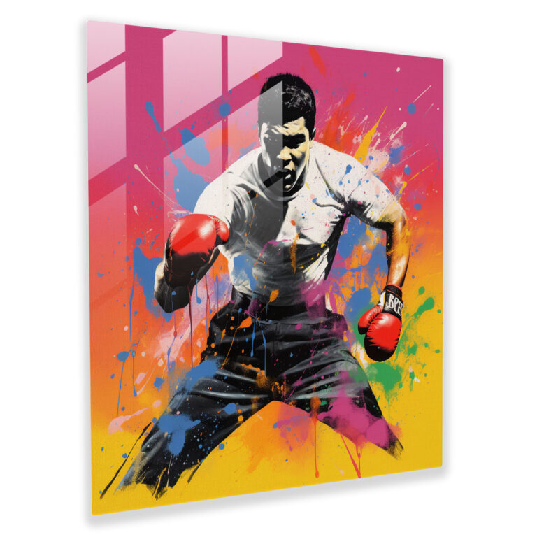 Muhammad Ali Pop Art Glass Print - Muhammad Ali, Glass Print, Andy Warhol, Home Decoration