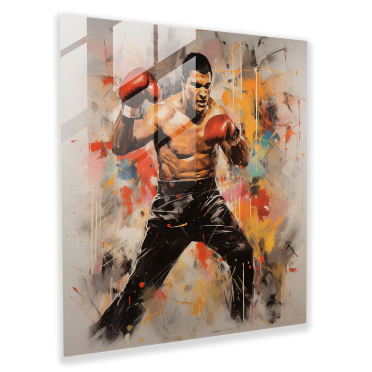 Muhammad Ali Abstract Glass Print - Muhammad Ali, Muhammad Ali, Wall Decoration, Painting
