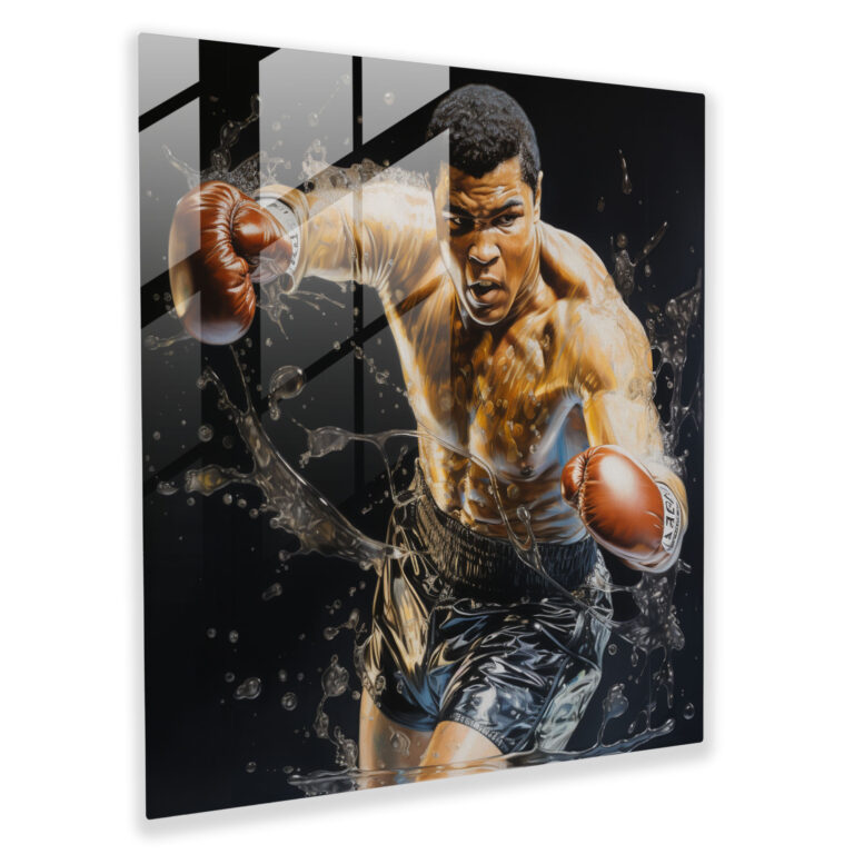 Muhammad Ali Photorealistic Glass Print - Muhammad Ali, Muhammad Ali, Glass Wall Art, Modern Art