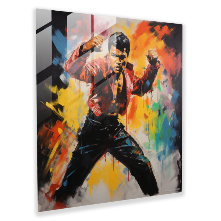 Charismatic Muhammad Ali Glass Print - Muhammad Ali, Home Decoration, Glass Art, Muhammad Ali