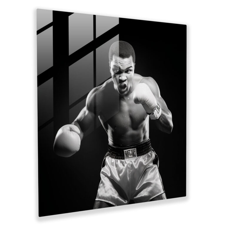 Intense Muhammad Ali Glass Print - Muhammad Ali, Glass Wall Art, Modern Art, Home Decoration
