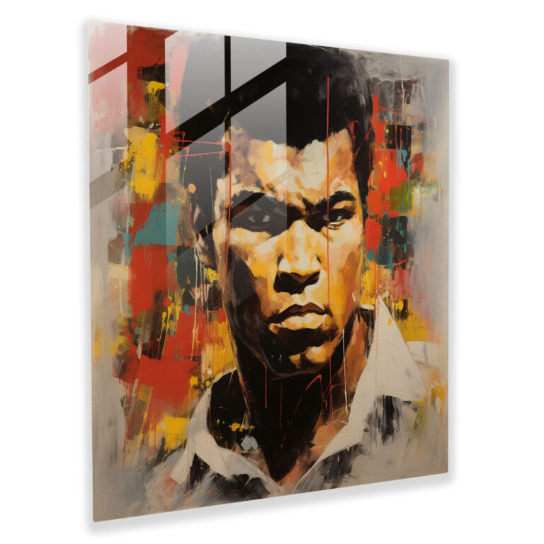 Emotional Muhammad Ali Glass Print - Muhammad Ali, Glass Art, Emotion, Modern Art