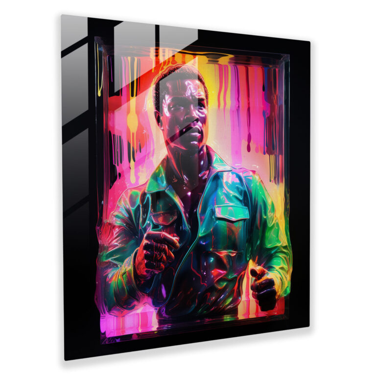 Muhammad Ali Neon Glass Art - Muhammad Ali, Muhammad Ali, Wall Decoration, Glass Wall Art