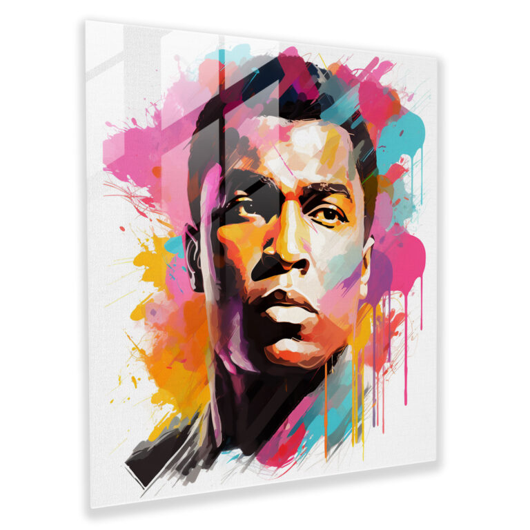 Muhammad Ali Abstract Illustration Glass Print - Muhammad Ali, Muhammad Ali, Home Decoration, Glass Art