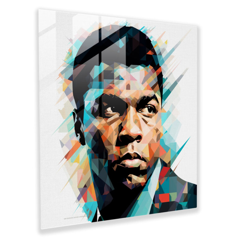 Muhammad Ali Geometric Design Glass Print - Muhammad Ali, Glass Wall Art, Glass Print, Home Decoration