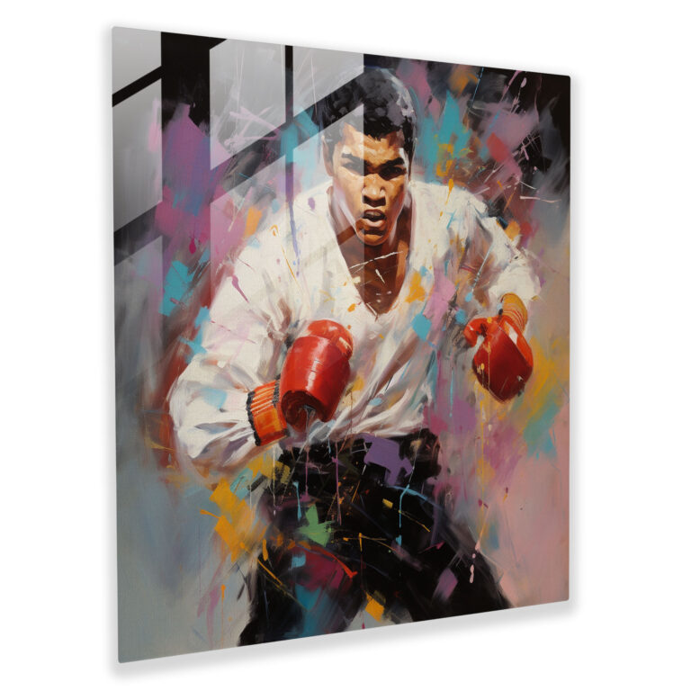 Muhammad Ali Glass Print - Muhammad Ali, Glass Print, Modern Art, Impressionist Painting