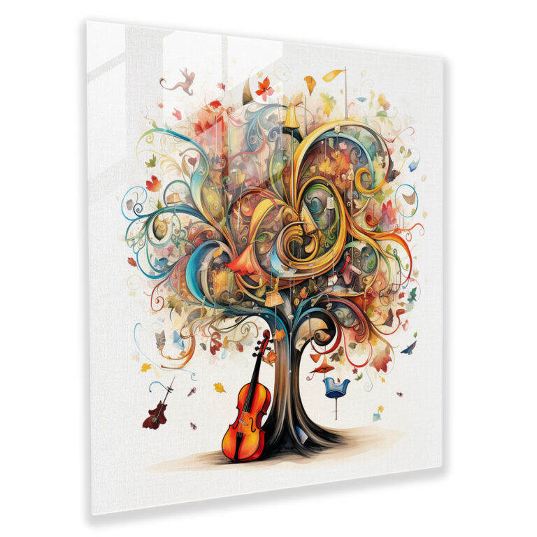 Melodic Haven Glass Print - Whimsical Glass Wall Art Home Decoration