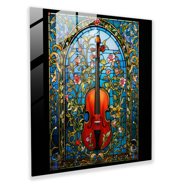 Elegant Stained Glass Music Artwork