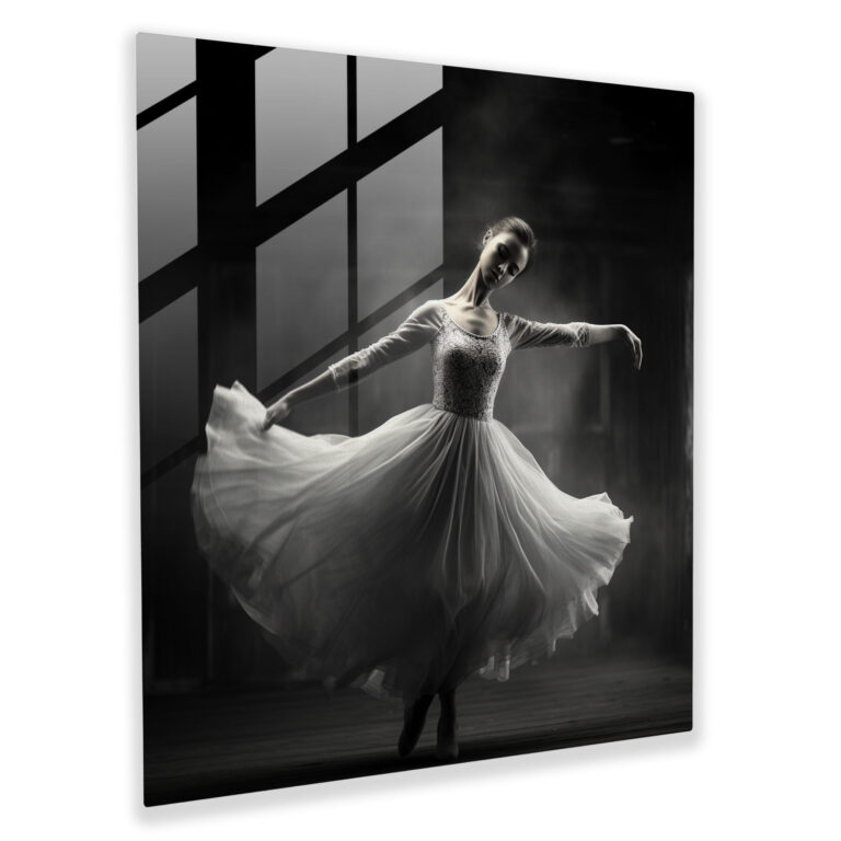 Graceful Ballet Glass Print Wall Decoration - Modern Artwork