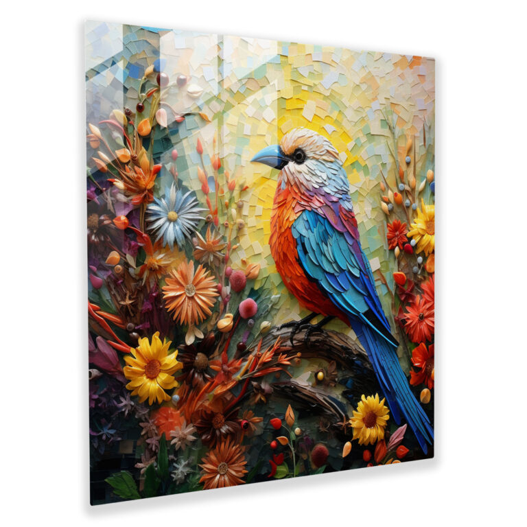 Vibrant Nature Mosaic Glass Wall Art - Home Decoration
