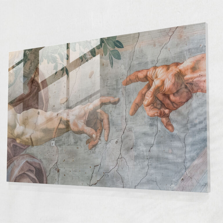 Michelangelo Home Decoration: Sistine Chapel Ceiling - Michelangelo, Wall Decoration, Michelangelo, Glass Print