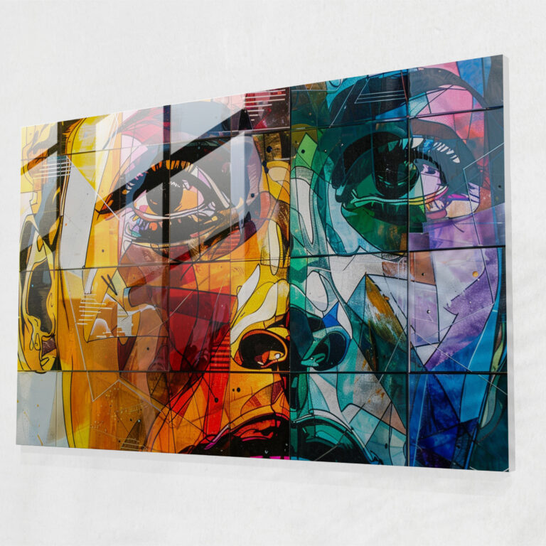 Michelangelo Glass Wall Art - Vibrant Colors - Michelangelo, Home Decoration, Michelangelo, Glass Art