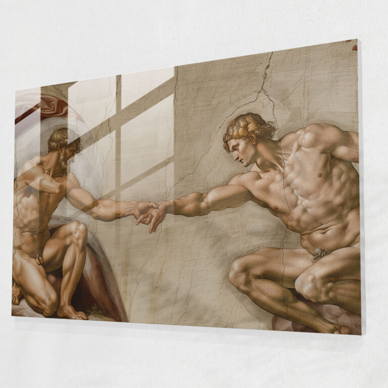 Sistine Chapel Ceiling Reproduction Michelangelo Home Decoration - Michelangelo, Home Decoration, Glass Print, Glass Wall Art