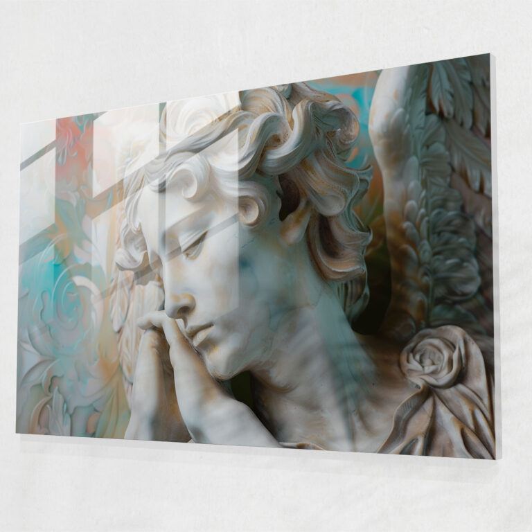 Michelangelo Angelic Grace Glass Print - Michelangelo, Modern Art, Wall Decoration, Michelangelo