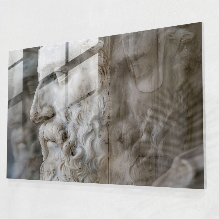 Michelangelo Classical Elegance Glass Print - Michelangelo, Wall Decoration, Modern Art, Home Decoration