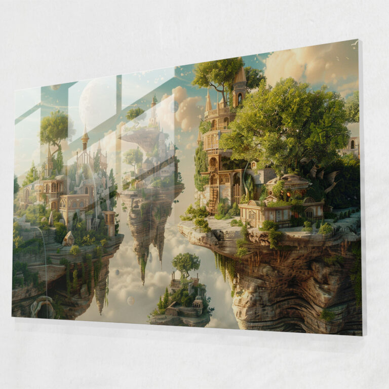 Michelangelo Glass Wall Art - Surreal Landscape - Michelangelo, Wall Decoration, Glass Art, Glass Wall Art