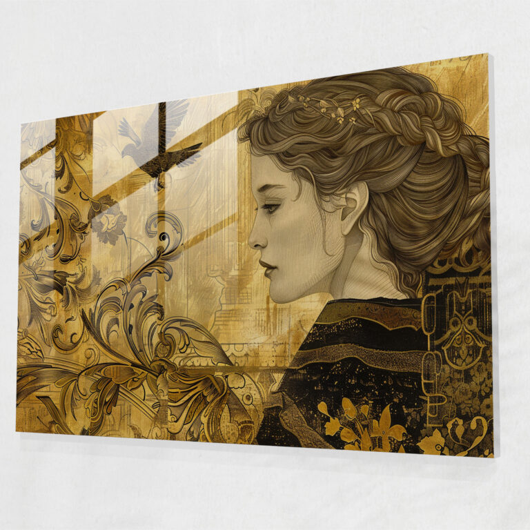 Michelangelo Glass Print Renaissance Elegance - Michelangelo, Home Decoration, Michelangelo, Wall Decoration