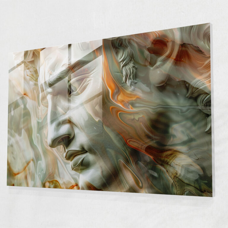 Michelangelo Dramatic Expressions Glass Wall Art - Michelangelo, Modern Art, Glass Art, Glass Wall Art