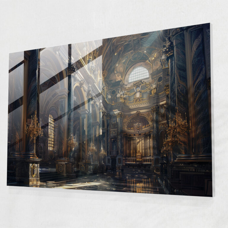 Michelangelo Glass Print Cathedral Interior - Michelangelo, Home Decoration, Glass Wall Art, Wall Decoration