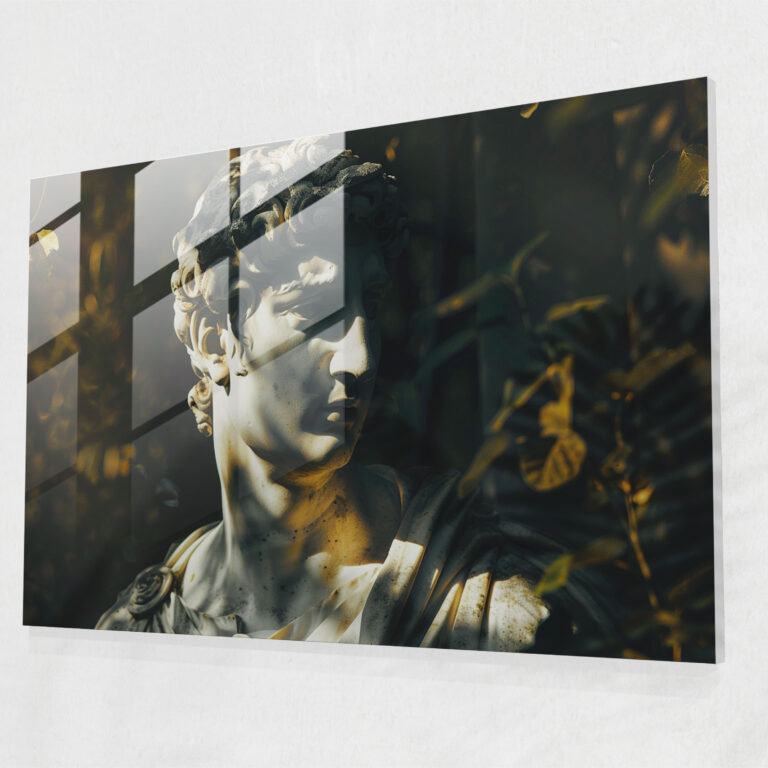 Michelangelo Glass Wall Art Classical Statue - Michelangelo, Home Decoration, Wall Decoration, Michelangelo
