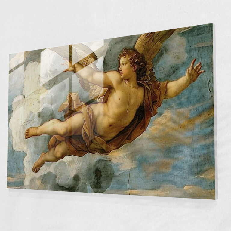 Michelangelo Glass Print - Heavenly Scenes Celestial Beings Glass Wall Art - Michelangelo, Modern Art, Wall Decoration, Michelangelo