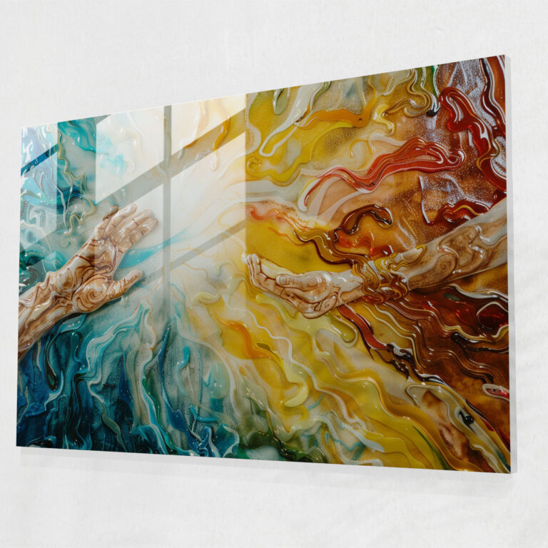 Michelangelo Glass Wall Art - The Creation Of Adam - Michelangelo, Classic Masterpiece, Glass Wall Art, The Creation Of Adam