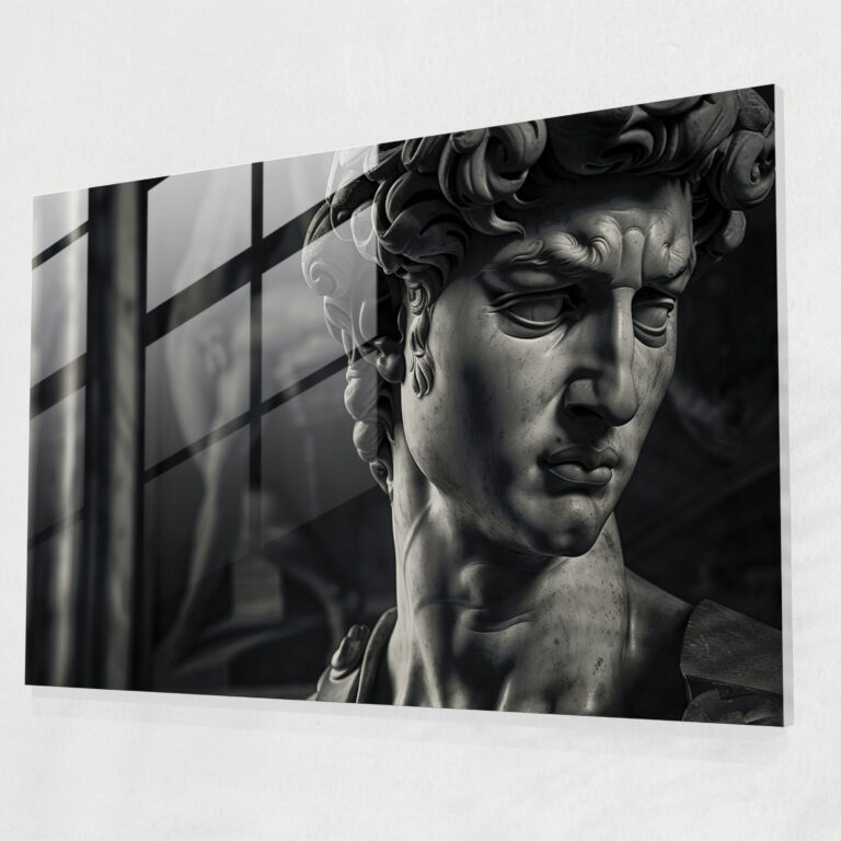 Dramatic Michelangelo Glass Wall Art - Michelangelo, Modern Interior Decor, Michelangelo, Emotional Expressions