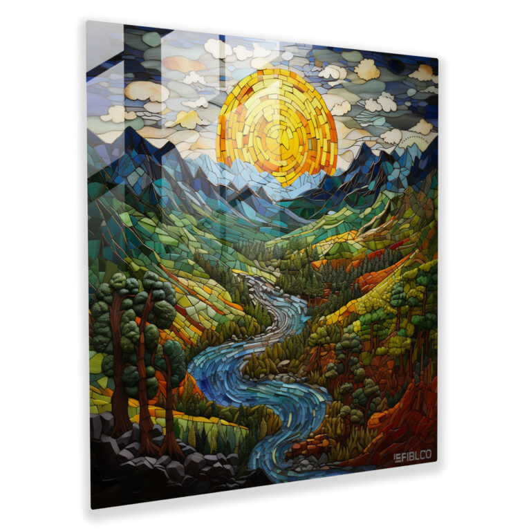 Middle Earth Glass Wall Art - Mosaic Landscapes - Middle Earth, Textures, Wall Decoration, Glass Wall Art