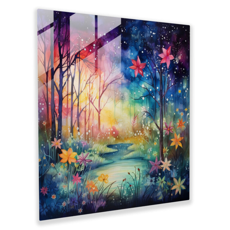 Middle Earth Glass Print - Middle Earth, Glass Print, Enchantment, Glowing Flowers