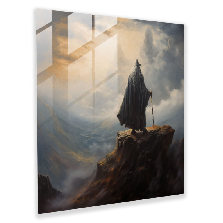 Middle Earth Home Decoration - Middle Earth, Oil Painting, Iconic Characters, Majestic Mountaintop